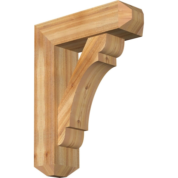Ekena Millwork Olympic Craftsman Rough Sawn Bracket w/ Offset Brace, Western Red Cedar, 8"W x 26"D x 34"H BKT0806X26X34OLY04RWR - main